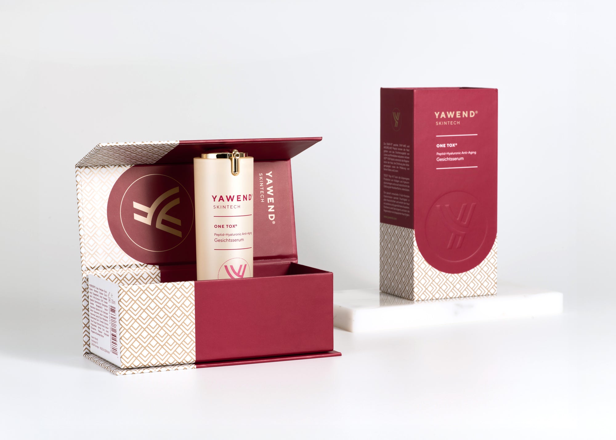 ONE TOX® Peptid-Serum mit Premium-Verpackung und moderner Derma-Kosmetik Technologie