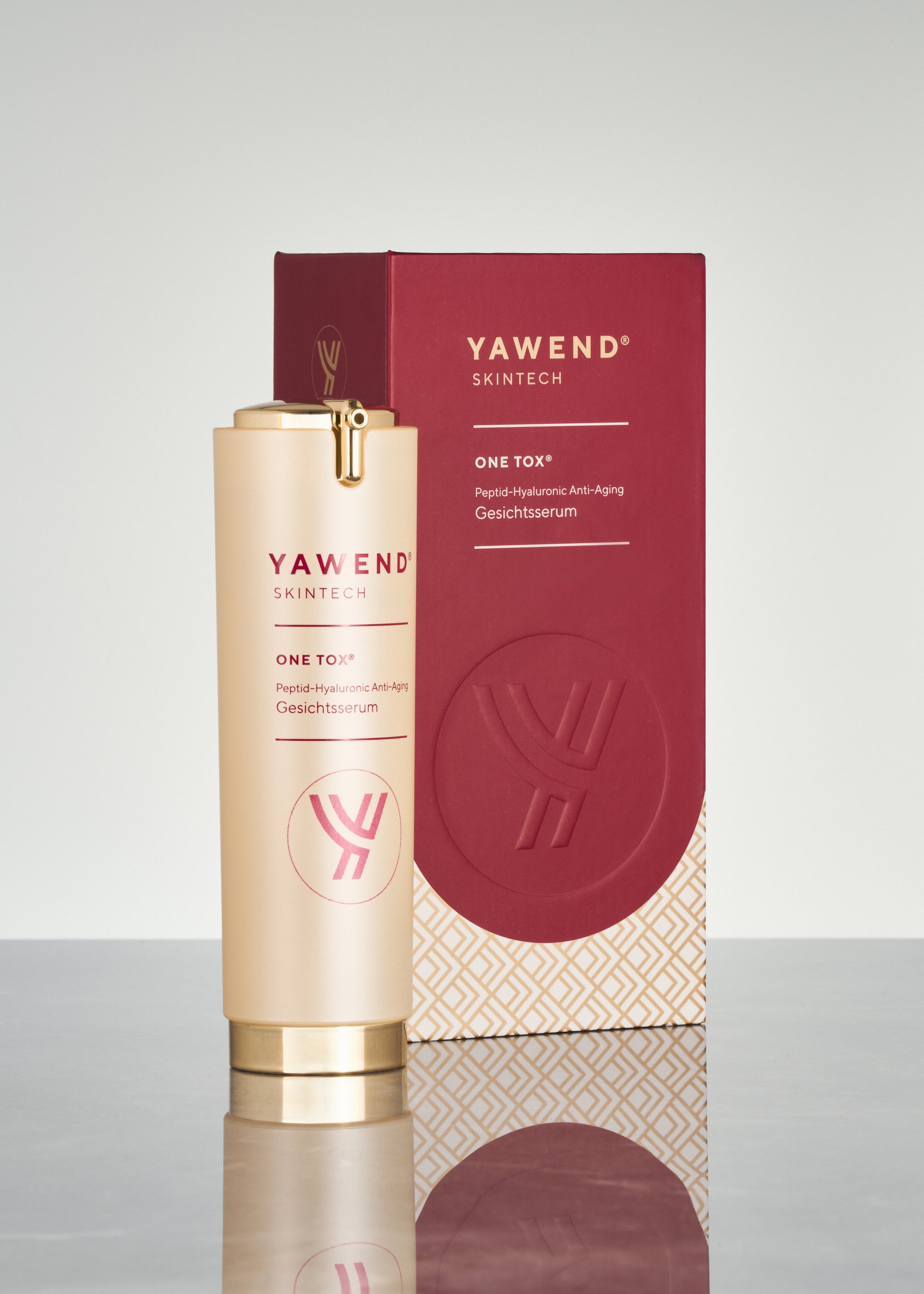 ONE TOX® Peptid-Serum von YAWEND Skintech mit Verpackung – moderne Derma-Kosmetik mit Hyaluron und Wirkstofftechnologie Made in Germany